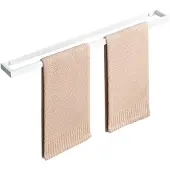 Famanu – Handdoekhouder voor badkamer, witte handdoekstang van 60 cm