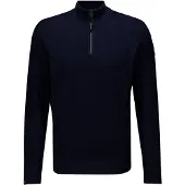 Vanguard Trui 'Pullover with half-zip and allover texture' donkerblauw