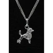 MOOYE ® - Collectie Zilveren Koningspoedel met staart ketting hanger - klein