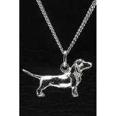 MOOYE ® - Collectie Zilveren Basset artesien normand ketting hanger - groot