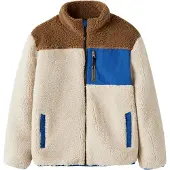 Name it Fleece jas 'NKMMacey' beige / blauw / bruin