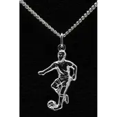 MOOYE ® - Collectie Zilveren Voetballer ketting hanger - groot