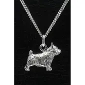 MOOYE ® - Collectie Zilveren Norwich terrier ketting hanger - groot