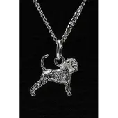 MOOYE ® - Collectie Zilveren Belgisch smoushondje met staart ketting hanger - klein