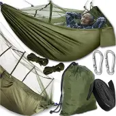 EuroTrade Dubbele Kampeerhammock met Klamboe - Comfortabel en Insectenvrij