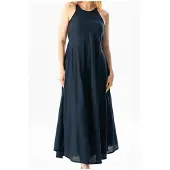 Turkishsouq Sima Lange Zomerkleed in Schouderband Şile Stof, Marineblauw LCVT