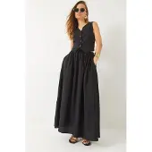 Bianco V-hals Vest en Maxi Rok Twee-Delige Set