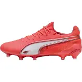 Puma Dames/Dames King Ultimate Stevige Grond Voetbalschoenen (Wit/vuurrood)