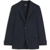 BOSS Slim-fit blazer van Italiaanse scheerwol met dessin Maat 56