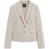 BOSS Slim-fit blazer van melange flanel Maat 36