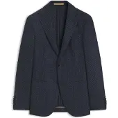 BOSS Slim-fit colbert van scheerwol met dessin