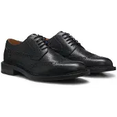 HUGO Leren veterschoenen met broguedetails