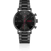 HUGO #Takeoff zwartgecoat horloge met zwarte wijzerplaat