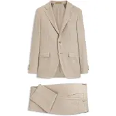 BOSS Slim-fit kostuum van Italiaans kasjmier met microdessin