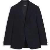BOSS Slim-fit blazer van scheerwol met ruitdessin Maat 48