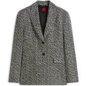 HUGO Regular-fit blazer met visgraatdessin