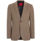 HUGO Extra slim-fit colbert van gemêleerd flanel