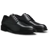 BOSS Derbyschoenen van generfd leer met neusdetail