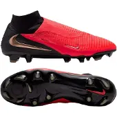 Nike Phantom 6 High Elite Gras Voetbalschoenen (FG) Zwart Felrood Goud