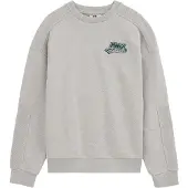 We fashion Sweatshirt lichtgrijs / donkergroen / wit