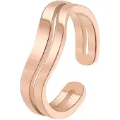 Hey Happiness Ring 'Wave Open' rose-goud