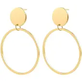 Hey Happiness Oorbellen 'Round Drop Hoop' goud