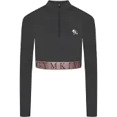 Gym King Impact-crop-top met halve ritssluiting voor dames (Leisteen/Perzik)