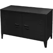 DOCHTMANN "INDUSTRIEL BLACK" TV-meubel van metaal met 2 deuren 100x40xH53 cm