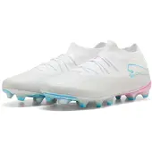Puma FUTURE 9 MATCH Wit FG/AG uniseks voetbalschoenen, Blauw/Roze/Wit, Maat 44