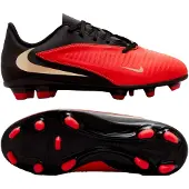 Nike Phantom 6 Low Club Gras / Kunstgras Voetbalschoenen (MG) Kids Zwart Felrood Goud