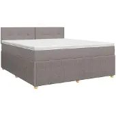 vidaXL Boxspringbed met matras met hoofdeinde Taupe 140 x 190 cm Stof