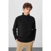 Tommy Life Mannen Pluche Half-Zip Sweatshirt