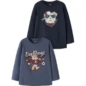 Name it Shirt 'NMMVux' crème / navy / donkerblauw / karmijnrood