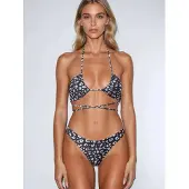 Flavia Valentini Bikini 'Roma Brazilian Bikini Set - Black Leopard' zwart gemêleerd
