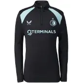 Castore Feyenoord Trainingstrui 1/4-Zip 2026-2027 Kids Zwart Lichtblauw