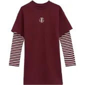We fashion Jurk wijnrood / wit