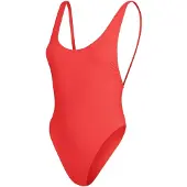 Speedo Dames Effen Scoop Neck Badpak (Rood)