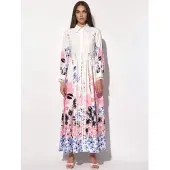 MSN Collection Bloemen A-lijn Maxi Jurk
