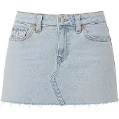 True Religion Sadie effen denim minirok voor dames (Glanzend/Vervaagd)