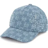 Philipp Plein Denim Baseball Cap Monogram Strass