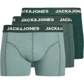 Jack & Jones Boxershorts 'JACFax' mintgroen / donkergroen / groen gemêleerd / wit