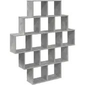 vidaXL Wandplank Betongrijs 120 x 20 x 136 cm Bewerkt hout