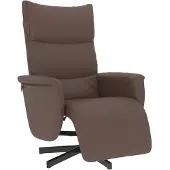 vidaXL Fauteuil verstelbaar met voetensteun kunstleer bruin
