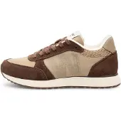 Woden Sneakers laag 'Ronja' beige / chocoladebruin