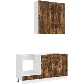 vidaXL Keukenblok LUCCA 5 st Gerookt eiken Bewerkt hout