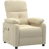 vidaXL Massagestoel stof crèmekleurig