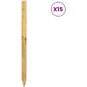 vidaXL Schuttingpalen 15 st Bruin 60 cm Massief grenenhout