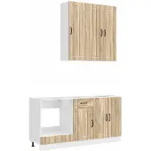 vidaXL Keukenblok LUCCA 5 st Sonoma Eiken Bewerkt hout