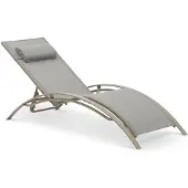 Idimex Tuinligstoel RELAX met verstelbare rugleuning en kussen – Champagne