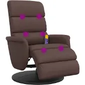 vidaXL Massagestoel verstelbaar met voetensteun kunstleer bruin